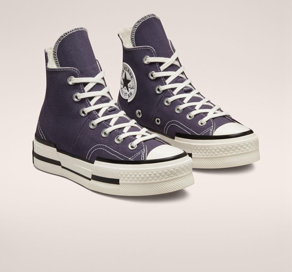 Green Dark Raisin / Egret / Black Men's Converse Chuck 70 Plus Unisex High Top Platform Shoes  India |  AQKU-89605