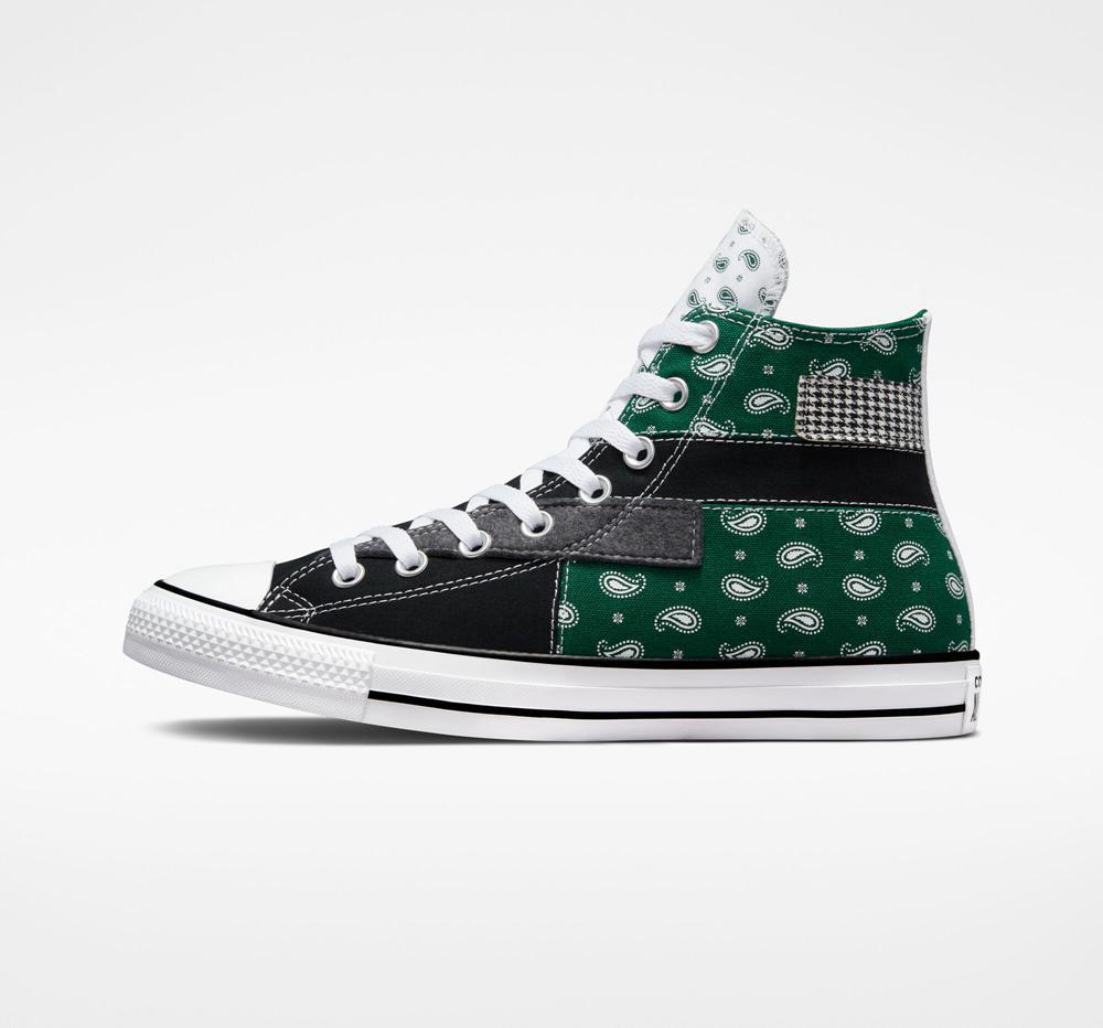 Green Midnight Clover / Black / White Men's Converse Chuck Taylor All Star Hacked Patterns Unisex High Tops  India |  CDTM-52306