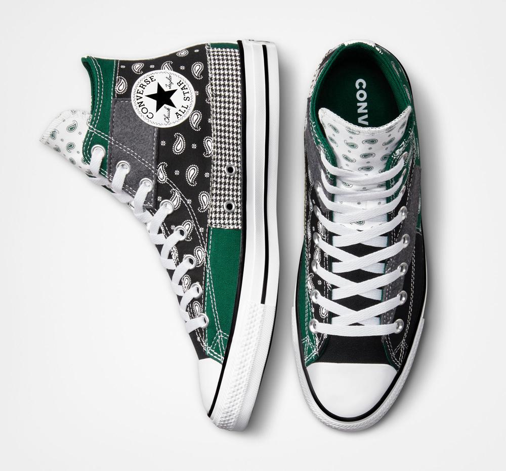 Green Midnight Clover / Black / White Men's Converse Chuck Taylor All Star Hacked Patterns Unisex High Tops  India |  CDTM-52306