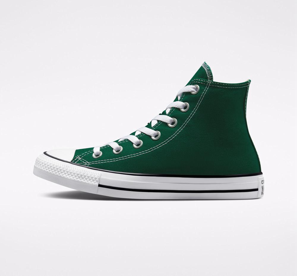 Green Midnight Clover / White / Black Men's Converse Chuck Taylor All Star Seasonal Color Unisex High Tops  India |  HMDT-31568