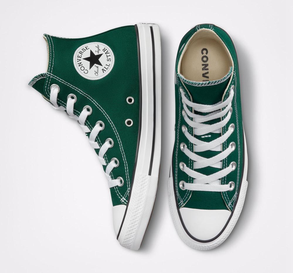 Green Midnight Clover / White / Black Men's Converse Chuck Taylor All Star Seasonal Color Unisex High Tops  India |  HMDT-31568