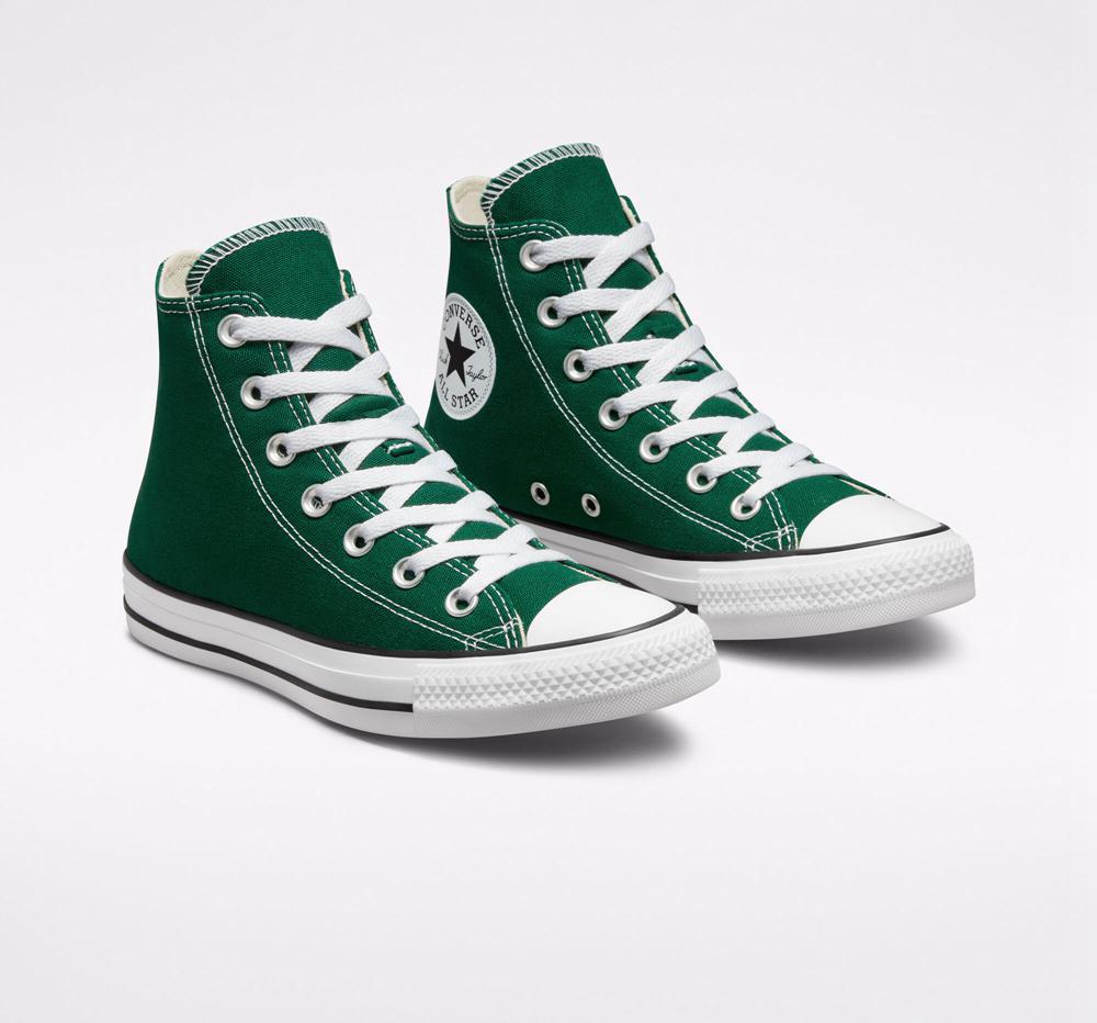 Green Midnight Clover / White / Black Men's Converse Chuck Taylor All Star Seasonal Color Unisex High Tops  India |  HMDT-31568