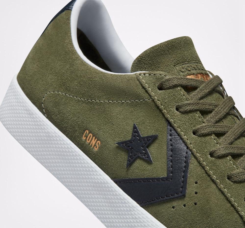 Green Utility / Black / White Men's Converse Cons Pl Vulc Pro Skate Low Tops  India |  MUWP-19782