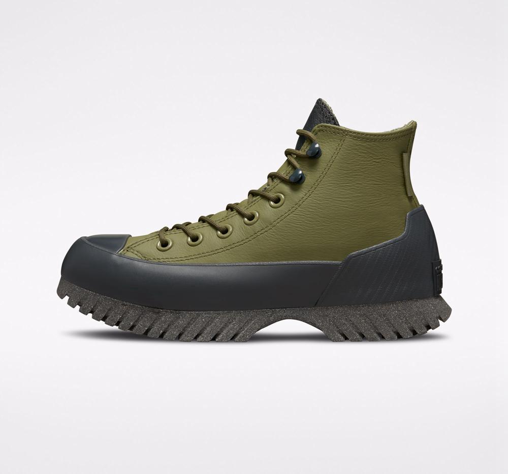 Green Utility / Dk Smoke Grey / Black Men's Converse Chuck Taylor All Star Lugged 2.0 Counter Climate Unisex Boots  India |  QEHI-34279