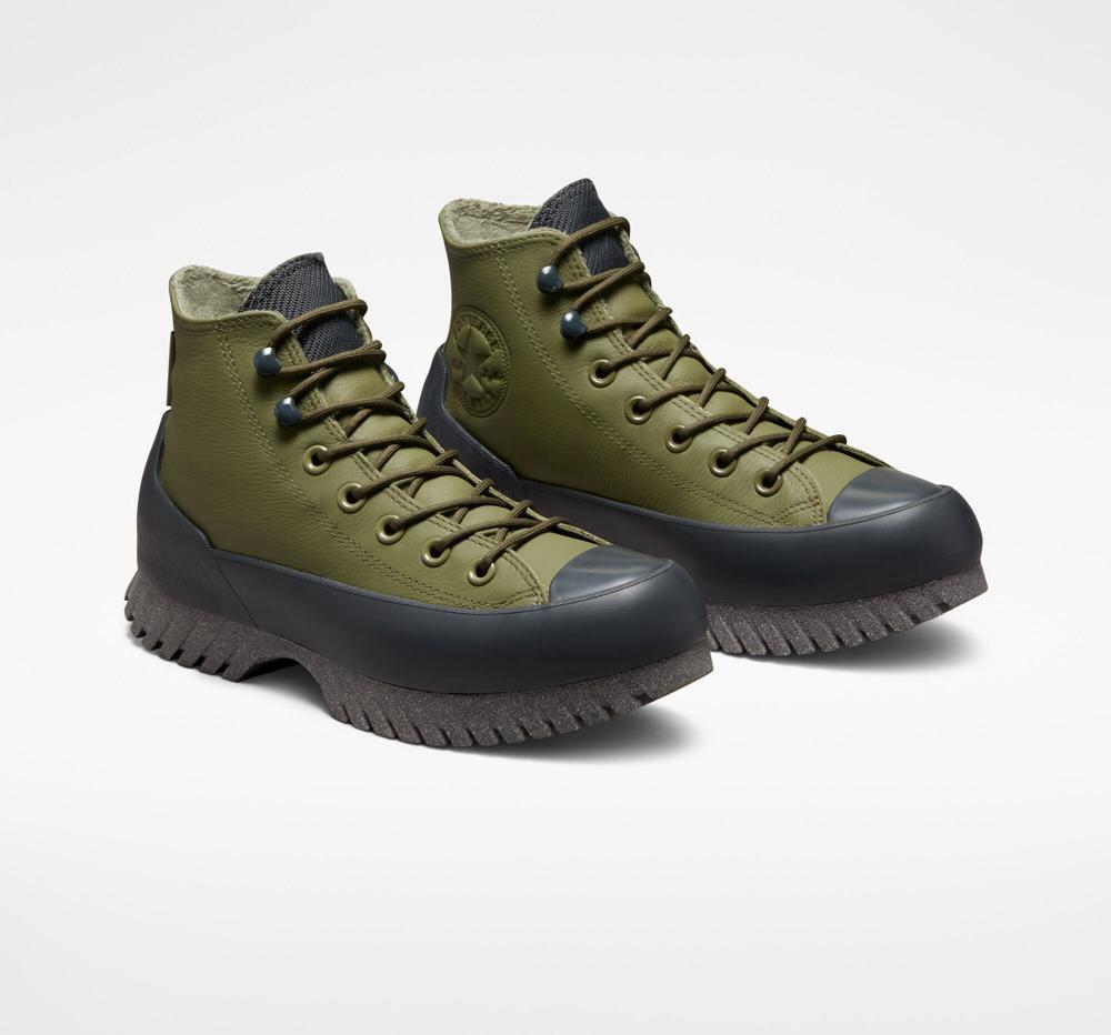 Green Utility / Dk Smoke Grey / Black Men's Converse Chuck Taylor All Star Lugged 2.0 Counter Climate Unisex Boots  India |  QEHI-34279