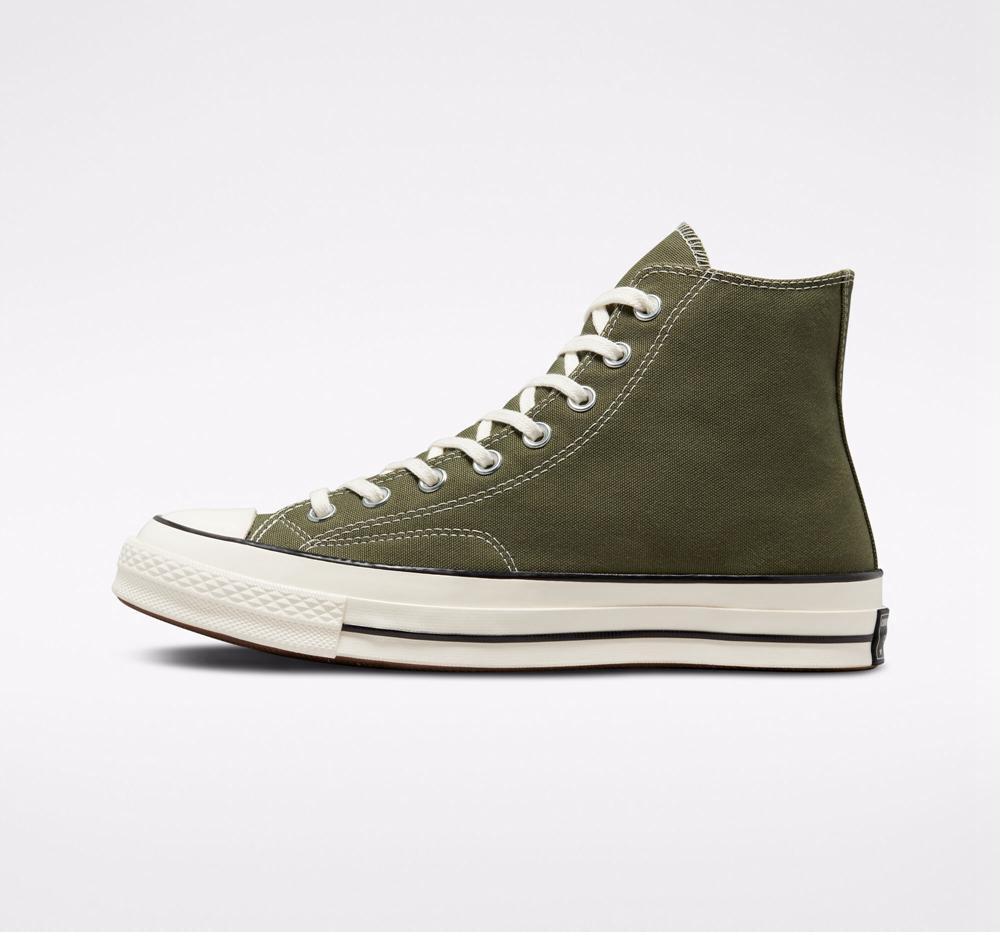 Green Utility / Egret / Black Men's Converse Chuck 70 Vintage Canvas Unisex High Tops  India |  VAKE-36841