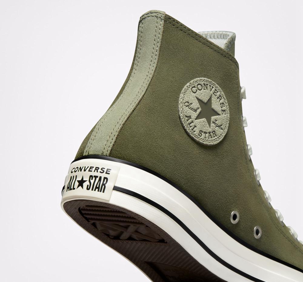 Green Utility / Light Field Surplus Men's Converse Chuck Taylor All Star Earthy Suede Unisex High Tops  India |  QTJX-58741