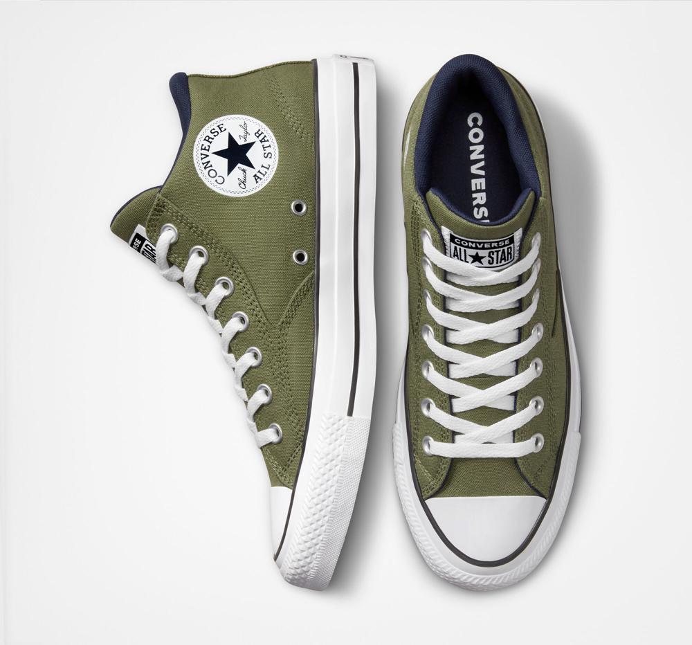 Green Utility / Obsidian / White Men's Converse Chuck Taylor All Star Malden Street Unisex Mid Low Tops  India |  MGUR-71835