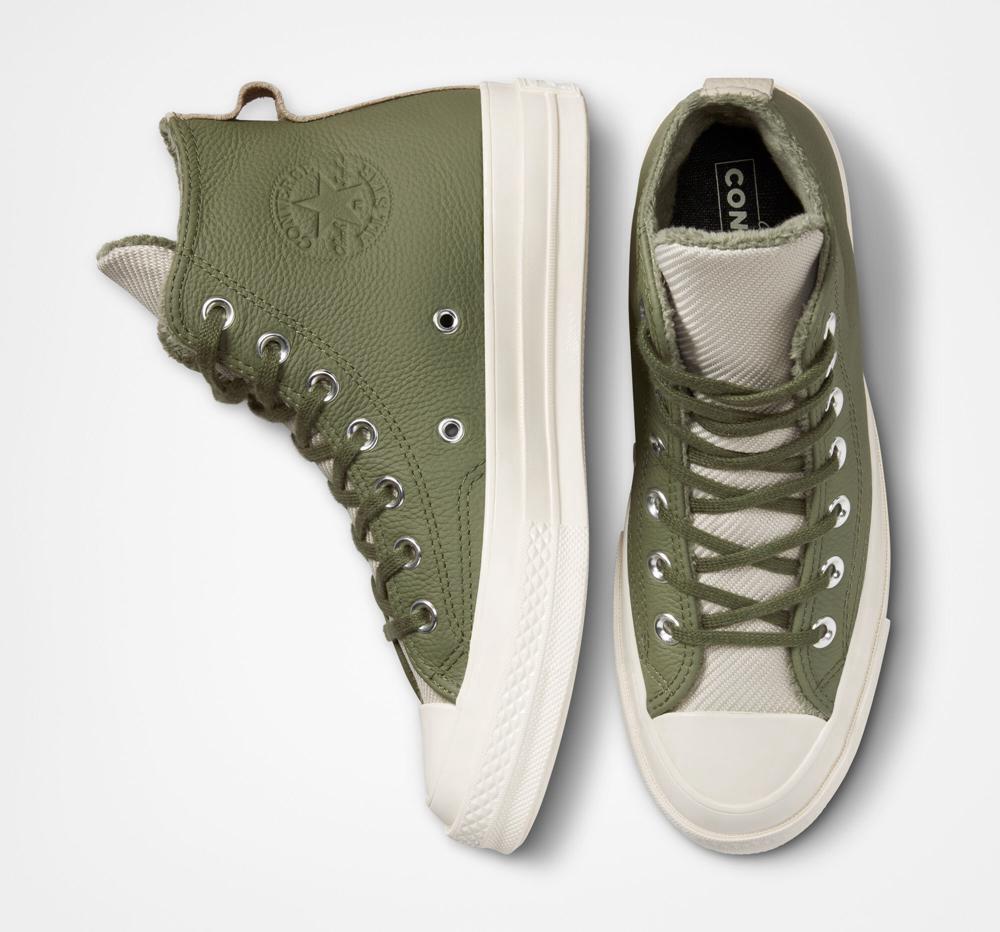 Green Utility / Papyrus / Egret Men's Converse Chuck 70 Counter Climate Unisex High Tops  India |  KXID-60783