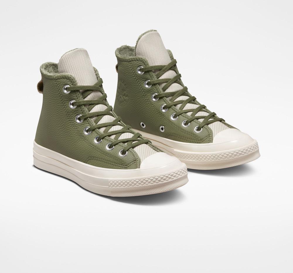 Green Utility / Papyrus / Egret Men's Converse Chuck 70 Counter Climate Unisex High Tops  India |  KXID-60783