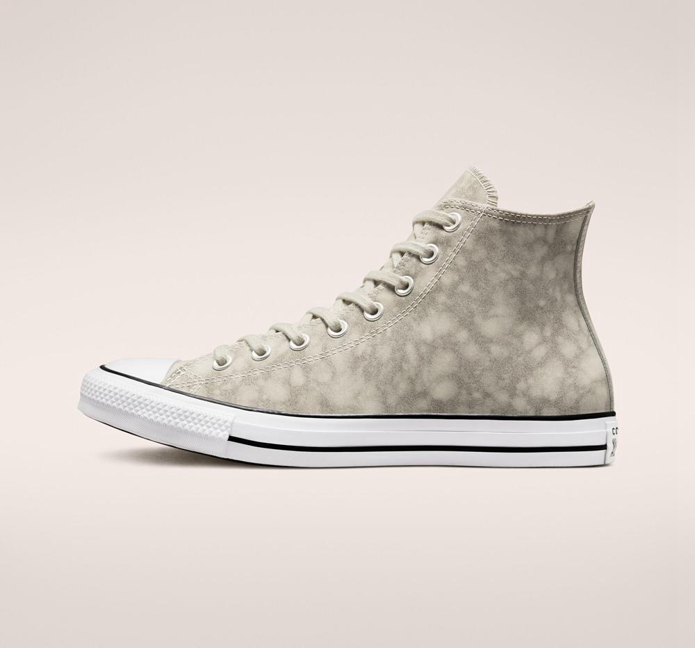 Grey / Light Bone / Papyrus Men's Converse Chuck Taylor All Star Distressed Leather Unisex High Tops  India |  KBAN-28493