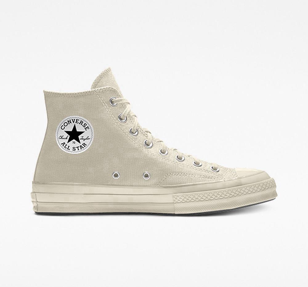 Grey Men\'s Converse Custom Chuck 70 Vintage Canvas By You Unisex High Tops  India |  DWAX-01472