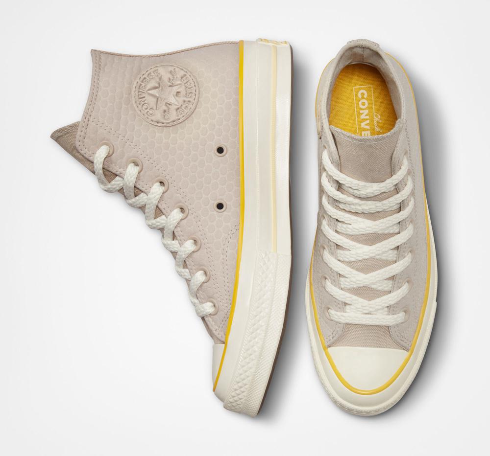 Grey Papyrus / Amarillo / Egret Women's Converse Chuck 70 Textured High Tops  India |  PKIN-49302