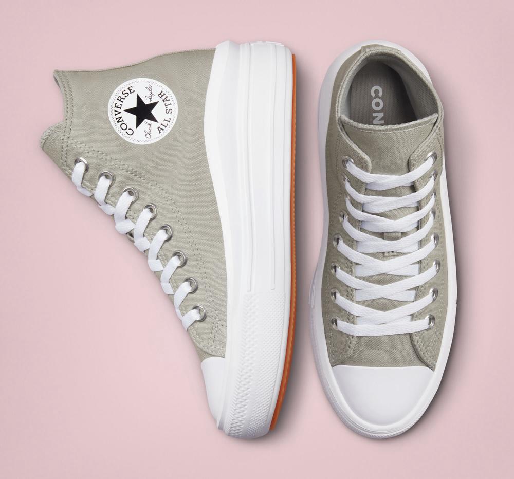 Grey Slate Sage / White Women's Converse Chuck Taylor All Star Move High Top Platform Shoes  India |  EYBP-91368