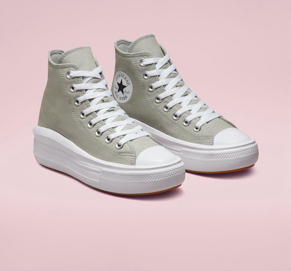 Grey Slate Sage / White Women's Converse Chuck Taylor All Star Move High Top Platform Shoes  India |  EYBP-91368