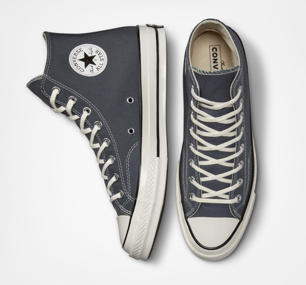 Iron Grey / Egret / Black Men's Converse Chuck 70 Vintage Canvas Unisex High Tops  India |  AEBQ-31469