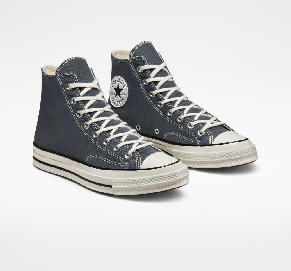 Iron Grey / Egret / Black Men's Converse Chuck 70 Vintage Canvas Unisex High Tops  India |  AEBQ-31469