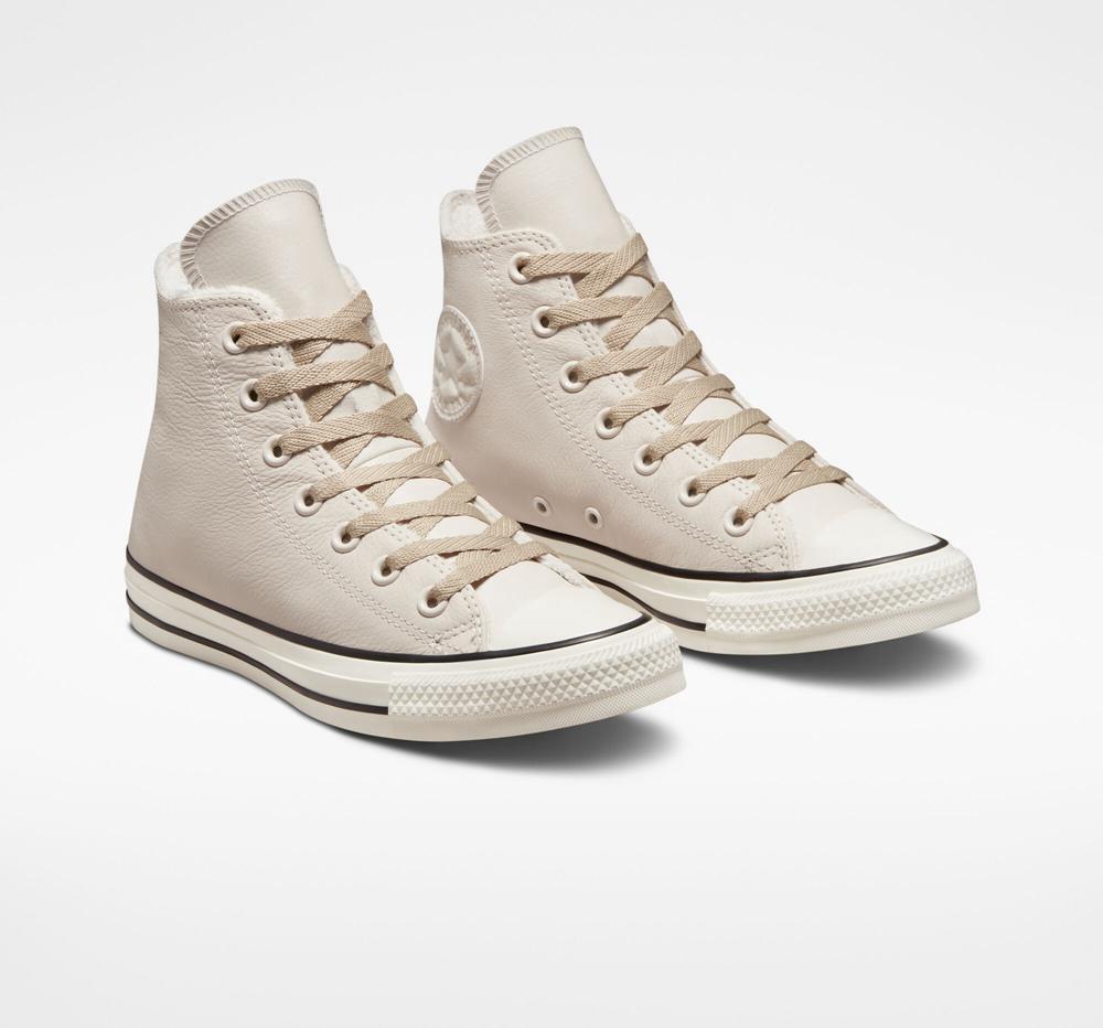 Khaki Desert Sand / Egret Women's Converse Chuck Taylor All Star Counter Climate Unisex High Tops  India |  BCFQ-84261