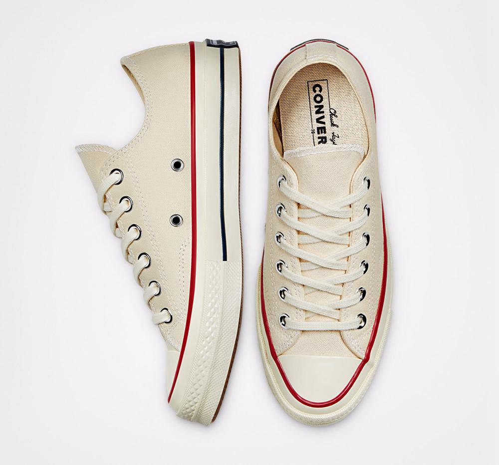 Khaki Parchment / Garnet / Egret Men's Converse Chuck 70 Vintage Canvas Unisex Low Tops  India |  JSZA-08249