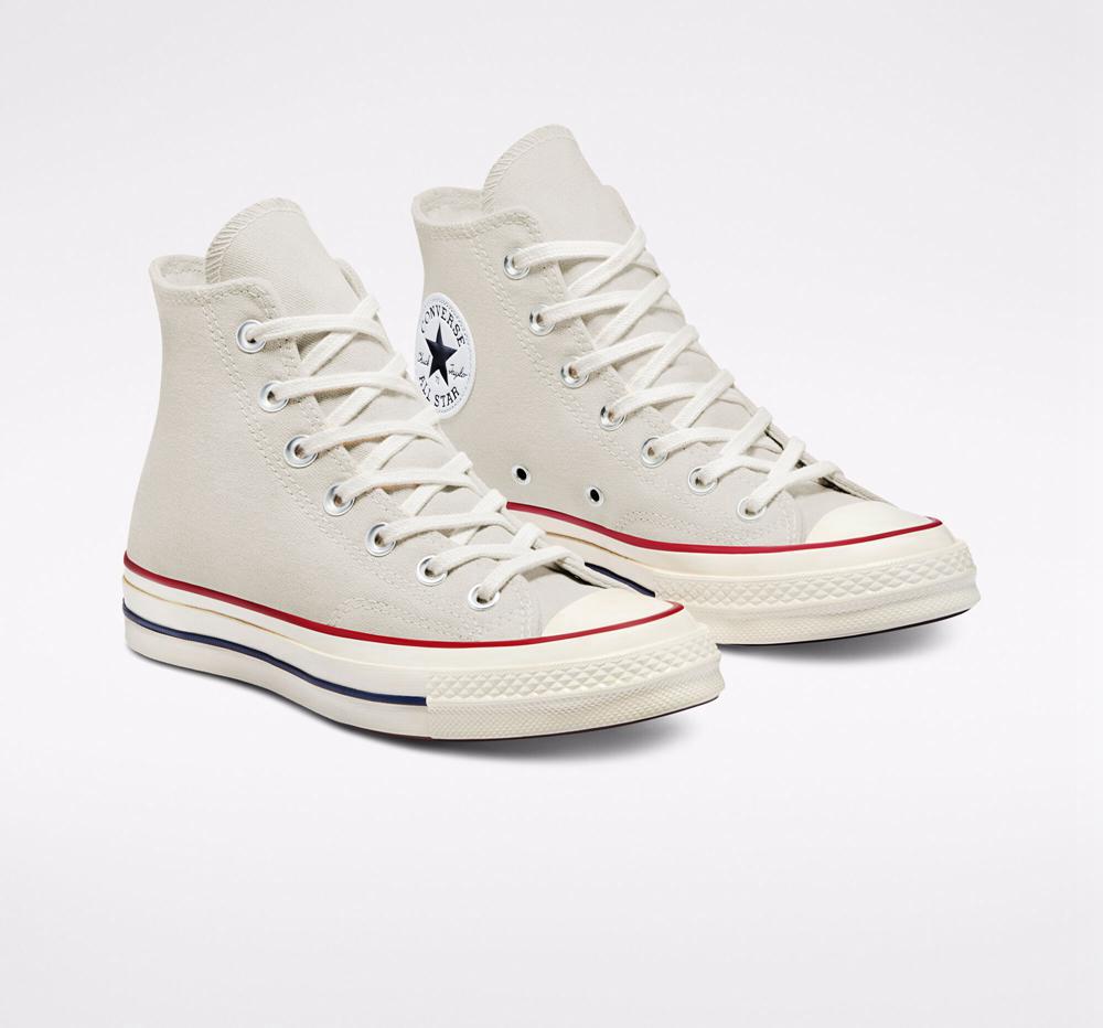 Khaki Parchment / Garnet / Egret Men's Converse Chuck 70 Vintage Canvas Unisex High Tops  India |  WNCX-80694