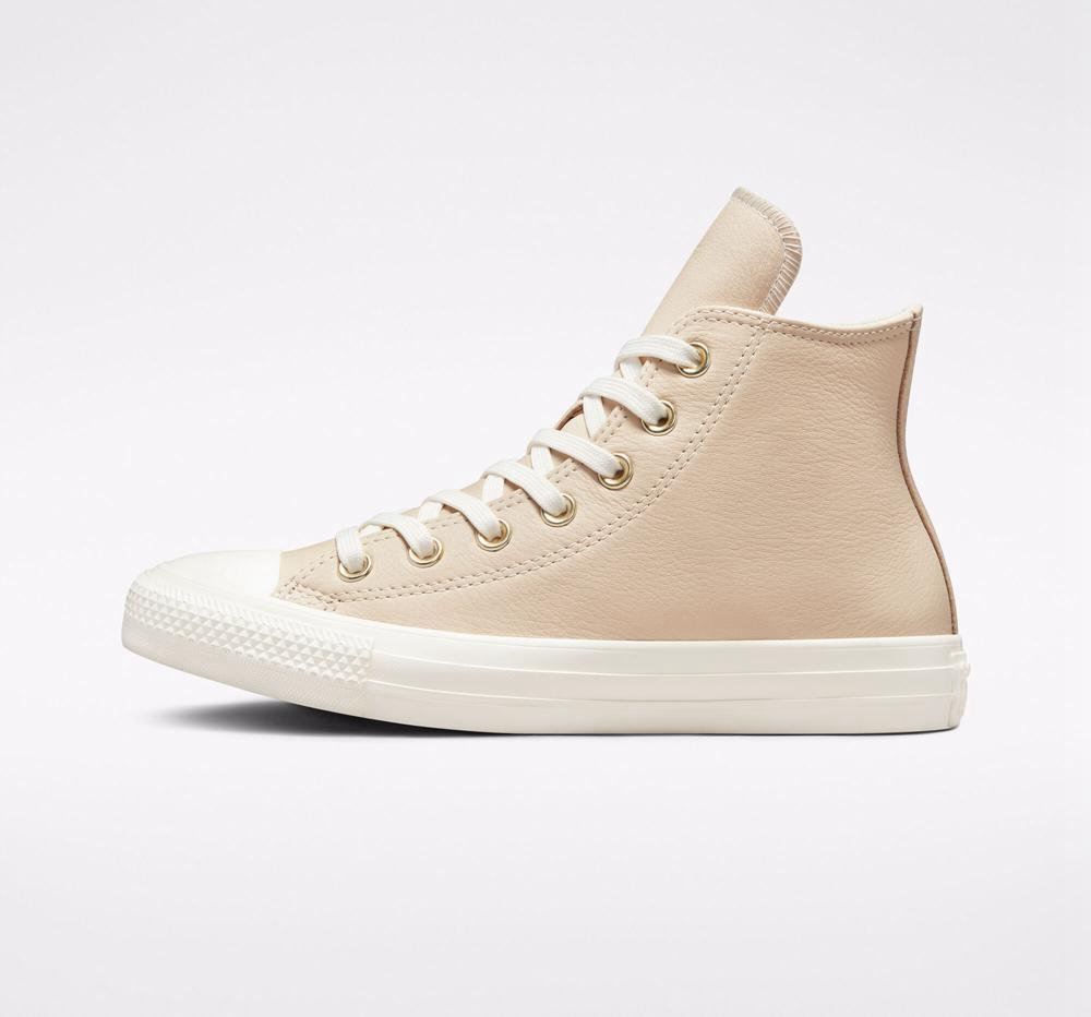 Light Bisque Khaki / Erget / Light Gold Women's Converse Chuck Taylor All Star Earthy Neutrals High Tops  India |  NUEK-51426