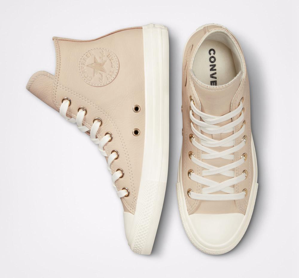 Light Bisque Khaki / Erget / Light Gold Women's Converse Chuck Taylor All Star Earthy Neutrals High Tops  India |  NUEK-51426