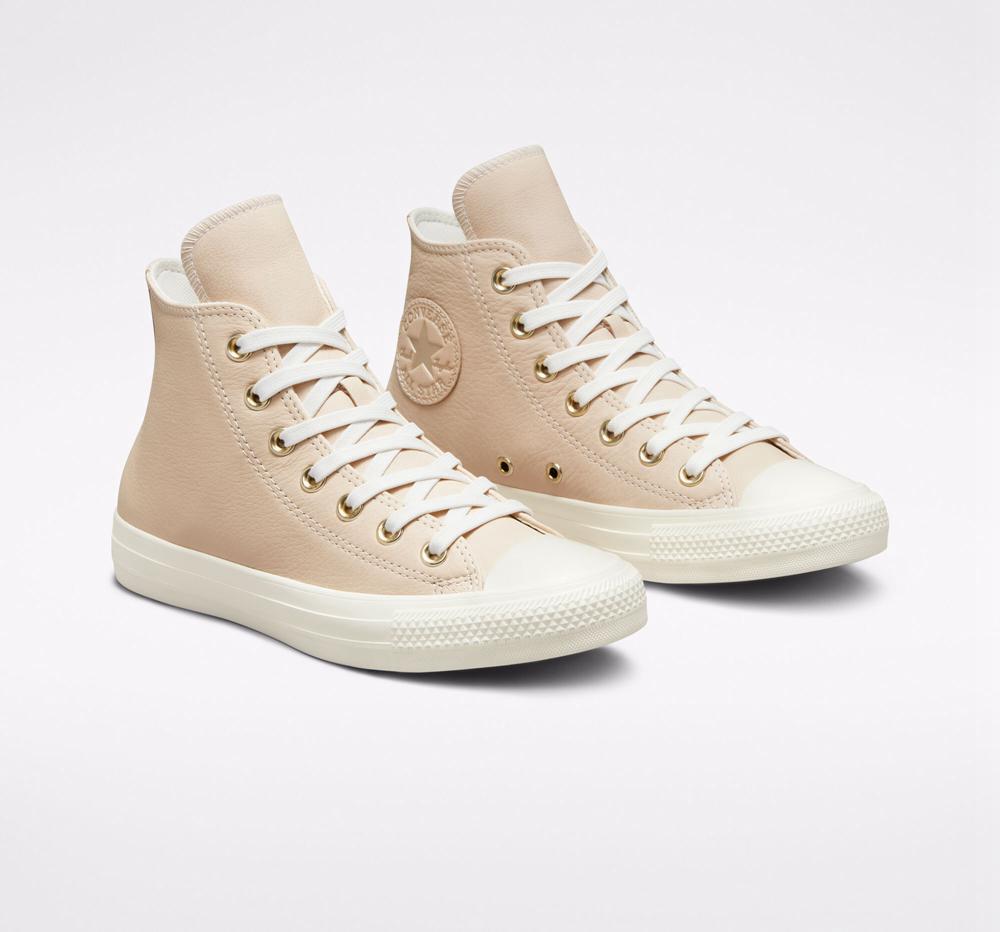 Light Bisque Khaki / Erget / Light Gold Women's Converse Chuck Taylor All Star Earthy Neutrals High Tops  India |  NUEK-51426