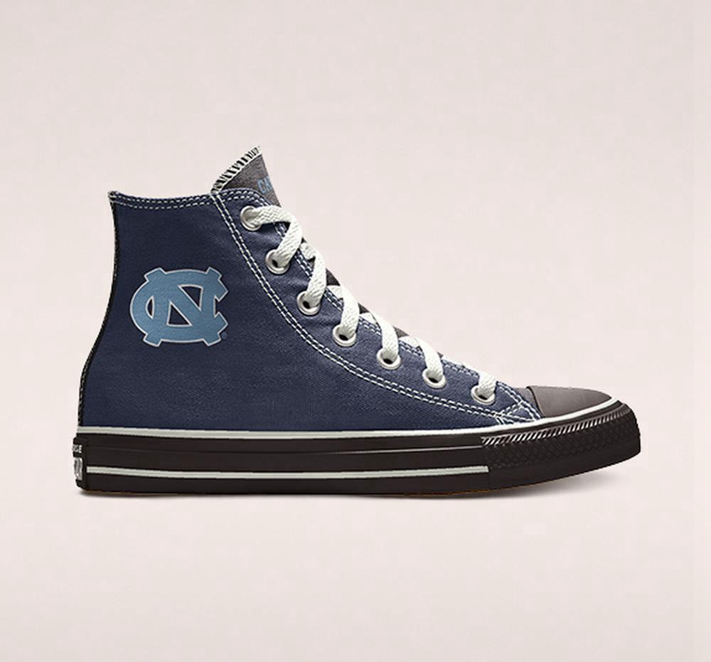 Navy Men\'s Converse Custom Chuck Taylor All Star University Of North Carolina Tar Heels By You Unisex High Tops  India |  CNAJ-95062