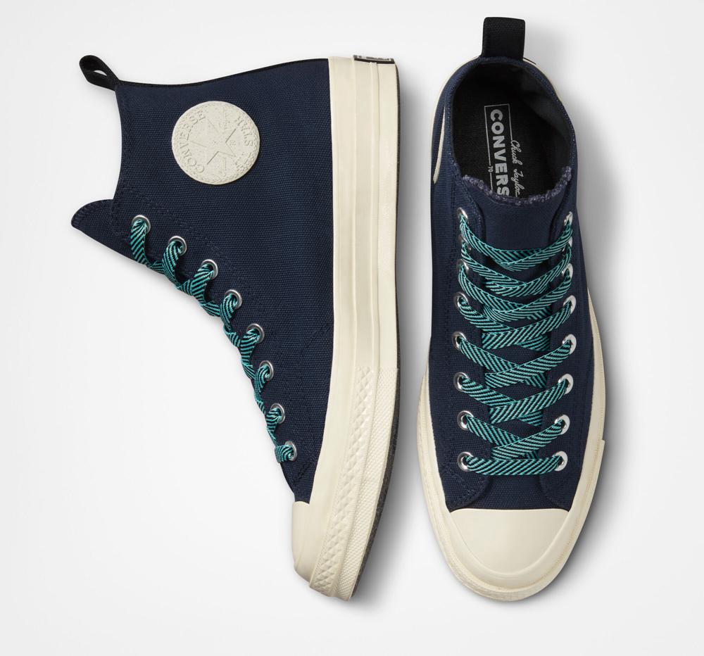 Navy Obsidian / Light Aqua / Egret Men's Converse Chuck 70 Counter Climate Gore Tex Unisex High Tops  India |  FCUA-26815