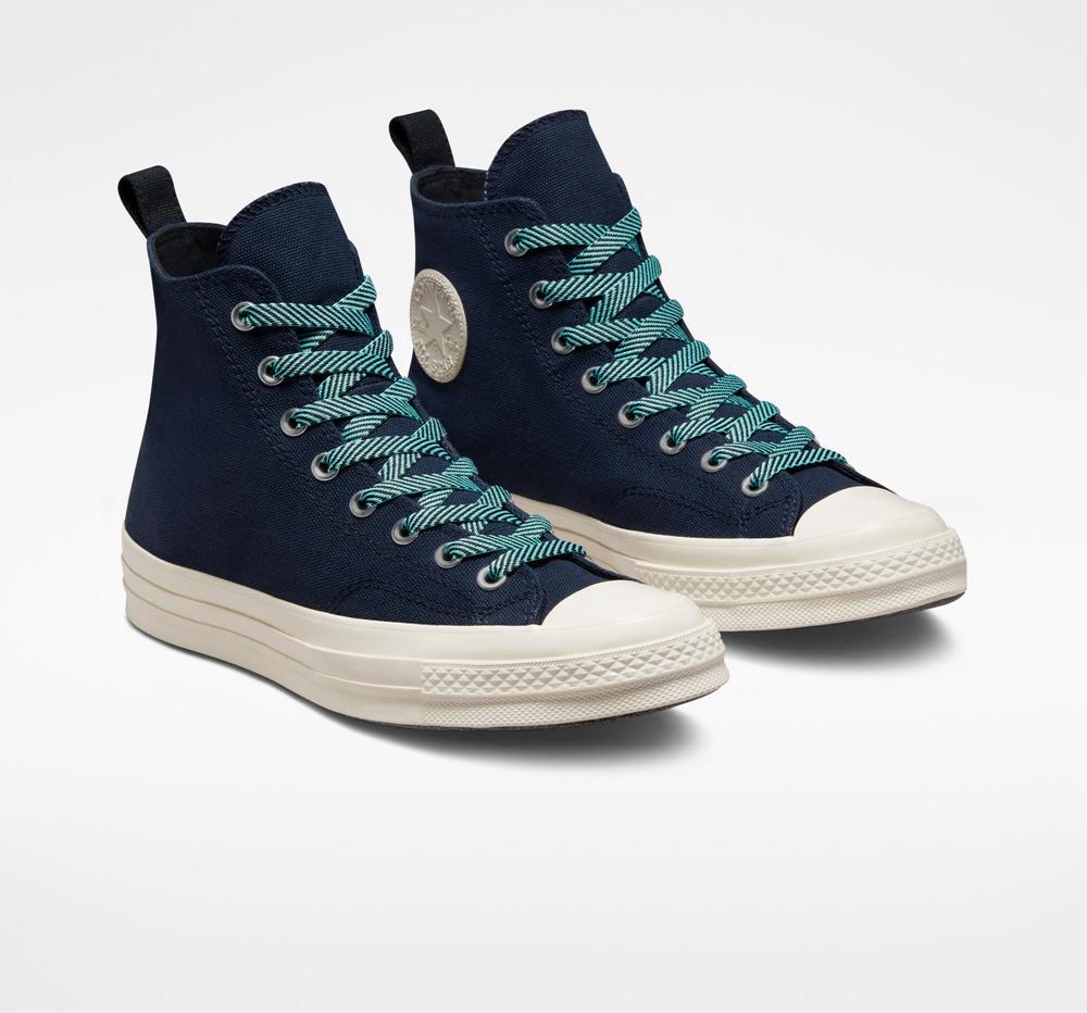 Navy Obsidian / Light Aqua / Egret Men's Converse Chuck 70 Counter Climate Gore Tex Unisex High Tops  India |  FCUA-26815