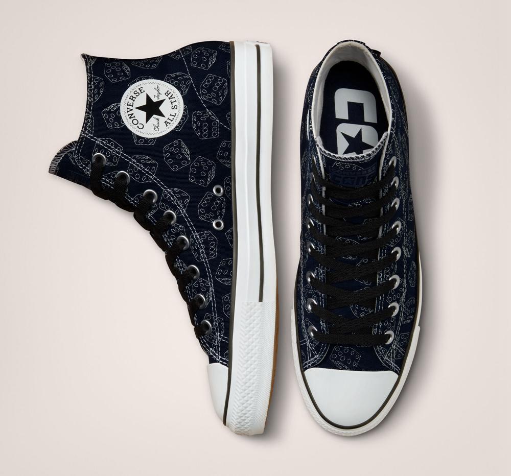 Obsidian / Black / White Men's Converse Chuck Taylor All Star Pro Dice Skate High Tops  India |  RHSJ-98534