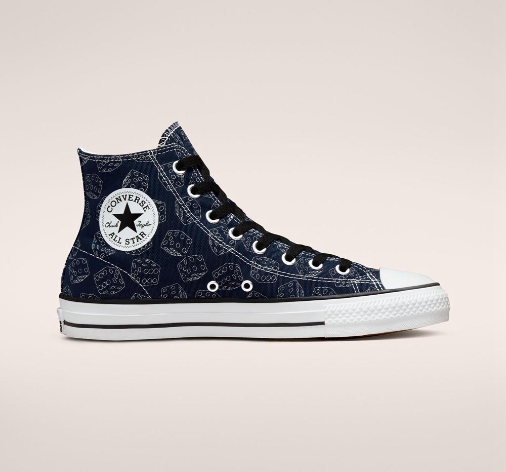 Obsidian / Black / White Men\'s Converse Chuck Taylor All Star Pro Dice Skate High Tops  India |  RHSJ-98534