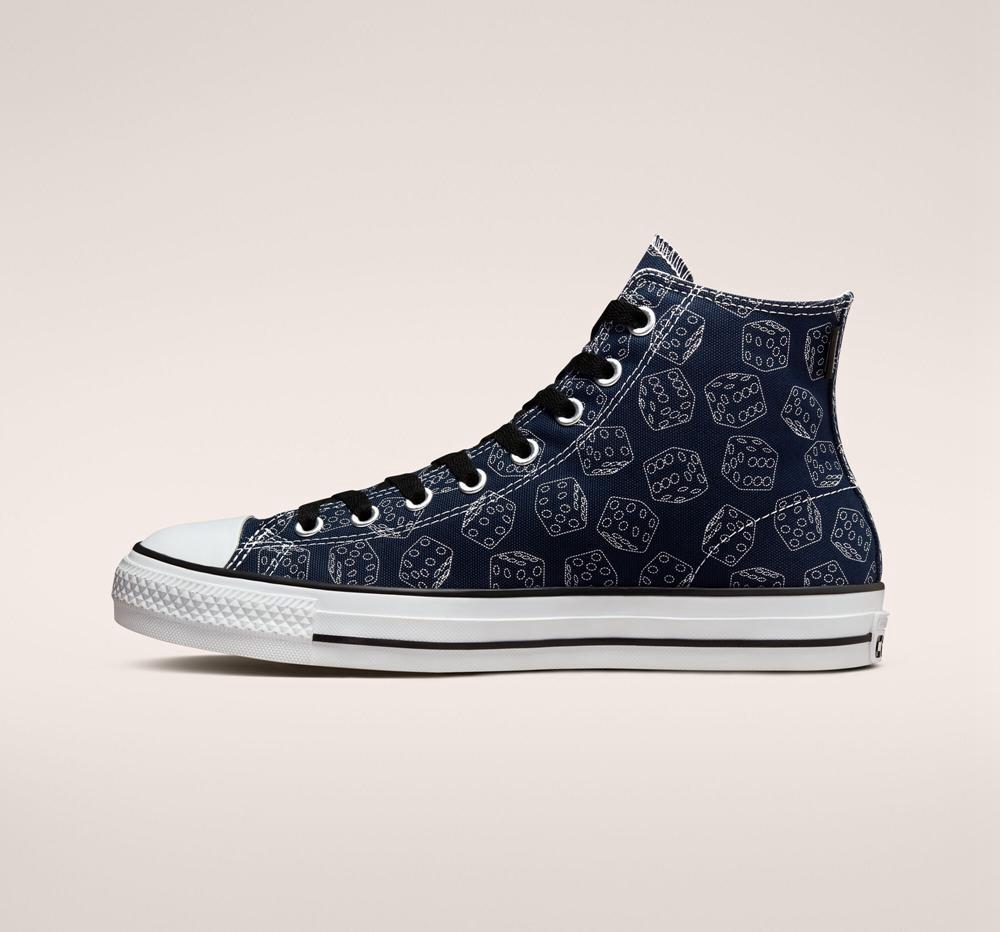 Obsidian / Black / White Women's Converse Chuck Taylor All Star Pro Dice Skate High Tops  India |  JSLY-78934