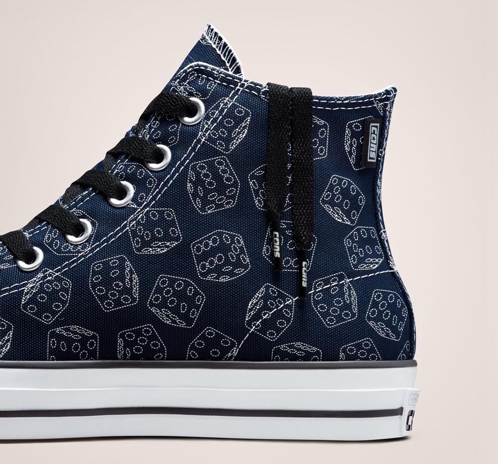 Obsidian / Black / White Women's Converse Chuck Taylor All Star Pro Dice Skate High Tops  India |  JSLY-78934