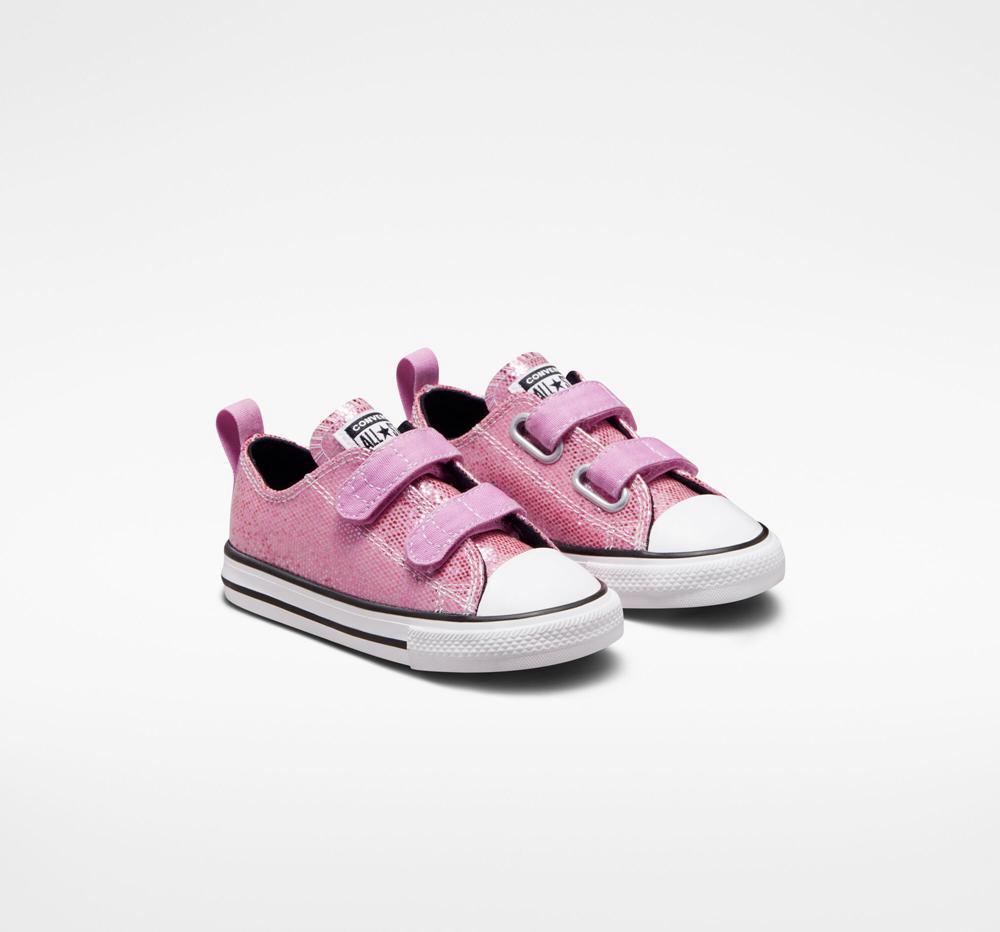 Pink / Beyond Pink / Black Girls' Converse Chuck Taylor All Star Easy On Glitter Toddler Low Tops  India |  KXYV-47160