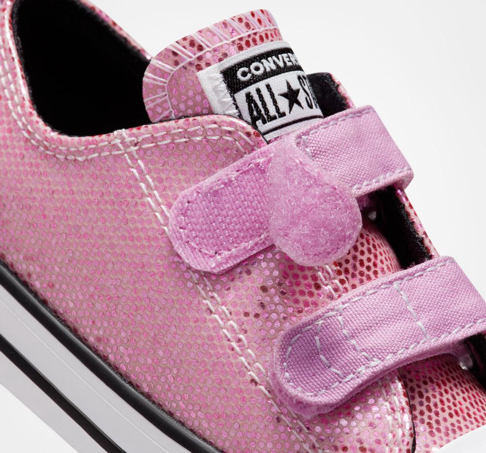 Pink / Beyond Pink / Black Girls' Converse Chuck Taylor All Star Easy On Glitter Toddler Low Tops  India |  KXYV-47160