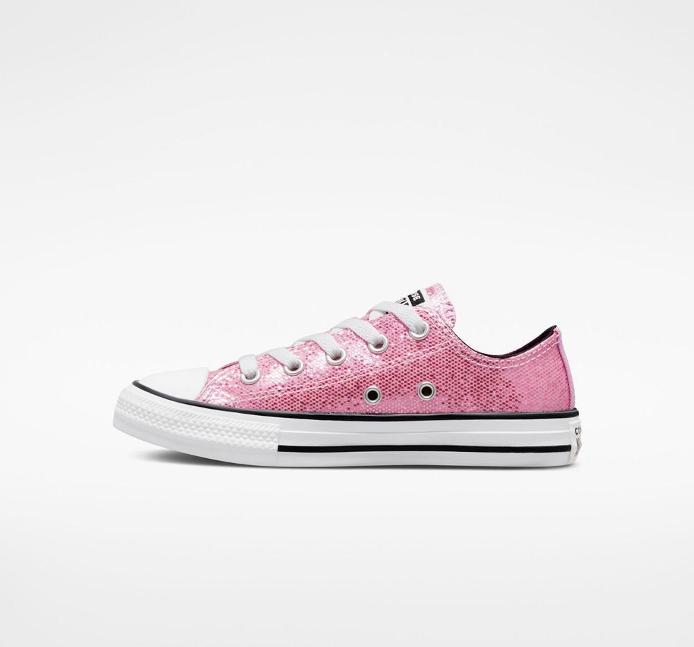 Pink / Beyond Pink / Black Girls' Converse Chuck Taylor All Star Glitter Little Kids Low Tops  India |  OGRW-69301