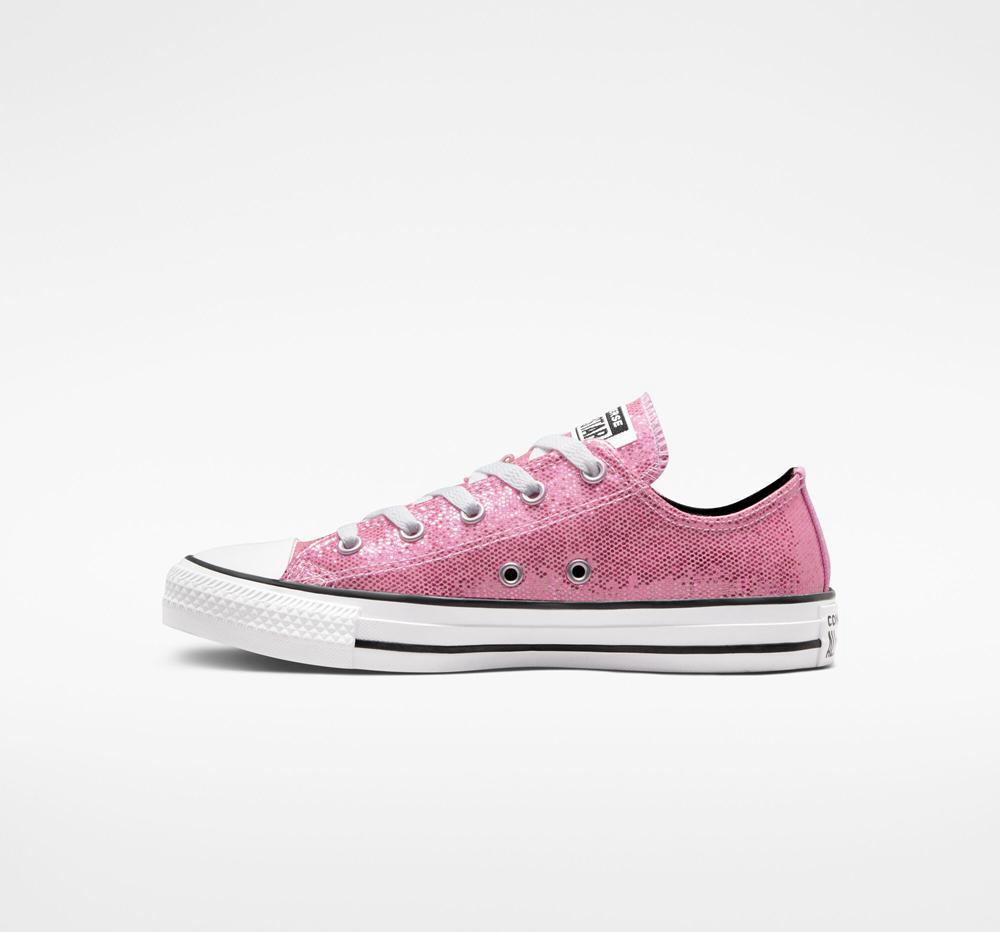 Pink / Beyond Pink / Black Girls' Converse Chuck Taylor All Star Glitter Big Kids Low Tops  India |  UYEH-76802