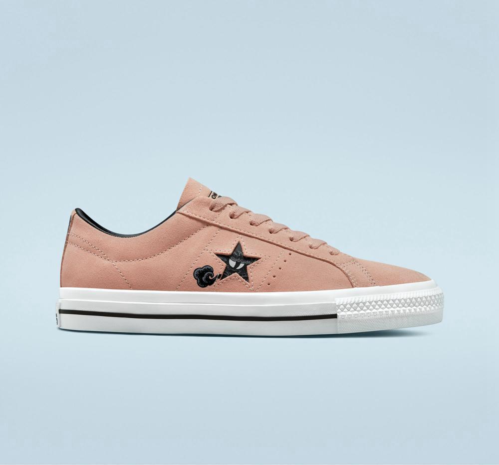 Pink Clay / White / Black Women\'s Converse Cons One Star Pro Tattoo Art Skate Low Tops  India |  JXRA-84025