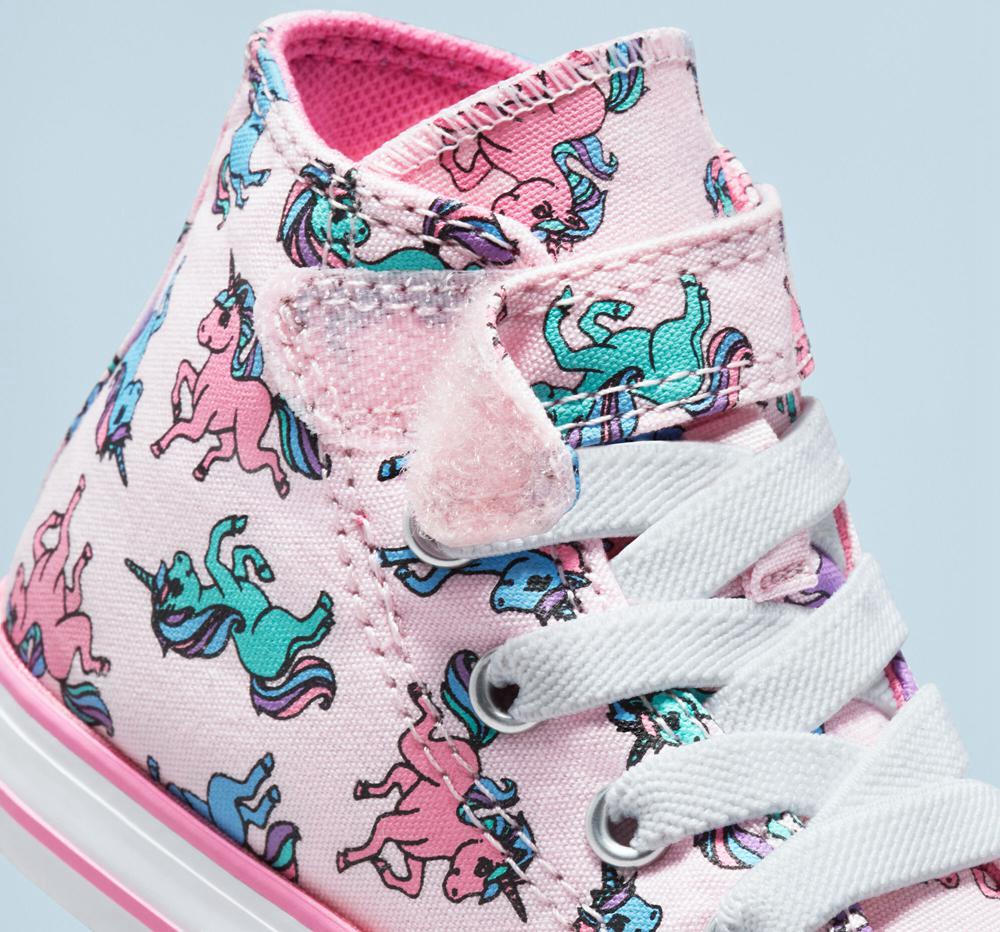 Pink Foam / Pink / University Blue Girls' Converse Chuck Taylor All Star Easy On Unicorns Toddler High Tops  India |  EIOR-62357