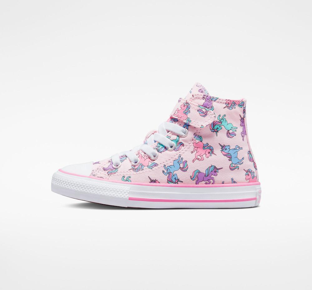 Pink Foam / Pink / University Blue Girls' Converse Chuck Taylor All Star Easy On Unicorns Little Kids High Tops  India |  MALS-25734