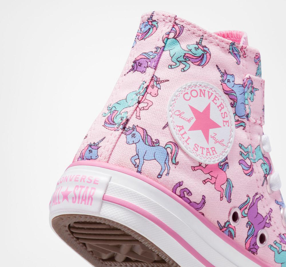 Pink Foam / Pink / University Blue Girls' Converse Chuck Taylor All Star Easy On Unicorns Little Kids High Tops  India |  MALS-25734