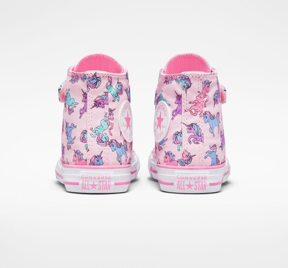 Pink Foam / Pink / University Blue Girls' Converse Chuck Taylor All Star Easy On Unicorns Little Kids High Tops  India |  MALS-25734