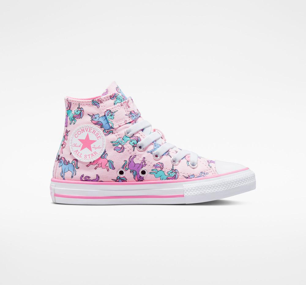 Pink Foam / Pink / University Blue Girls\' Converse Chuck Taylor All Star Easy On Unicorns Little Kids High Tops  India |  MALS-25734