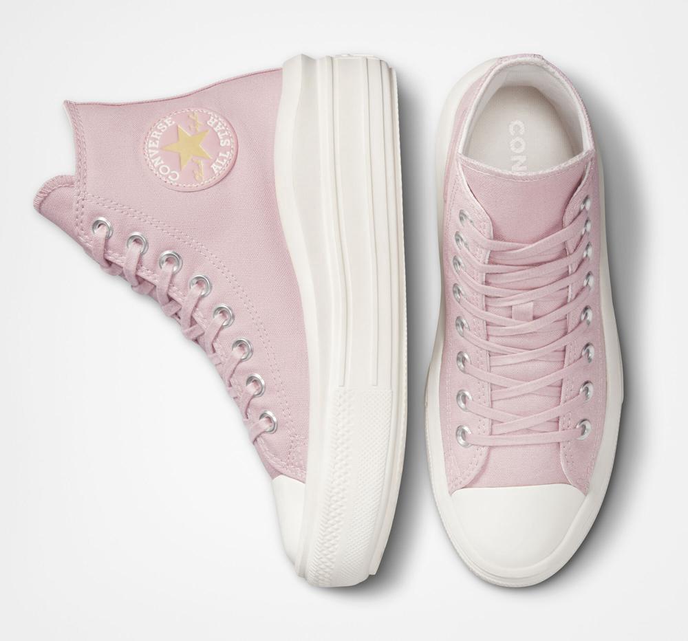 Pink Stone Mauve / Egret / Lemon Drop Women's Converse Chuck Taylor All Star Move Platform High Tops  India |  EAGM-62351