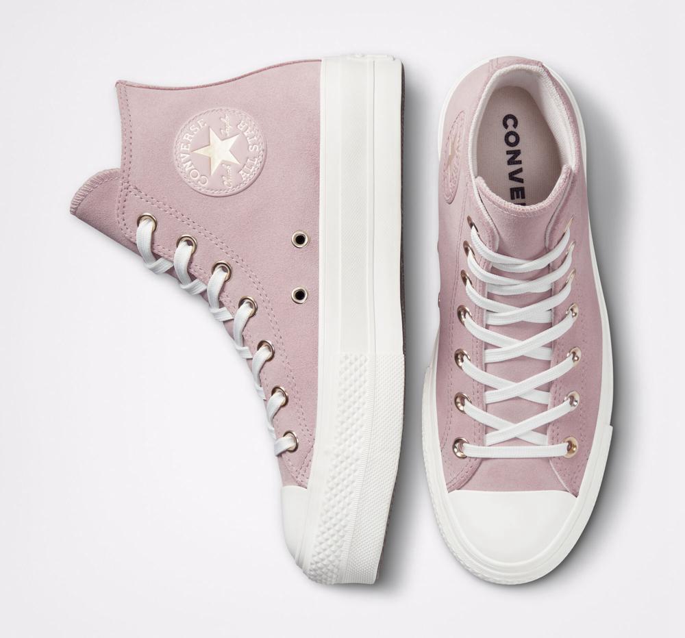 Pink Stone Mauve / Egret Women's Converse Chuck Taylor All Star Lift Platform Earthy Neutrals High Tops  India |  TCQG-23710