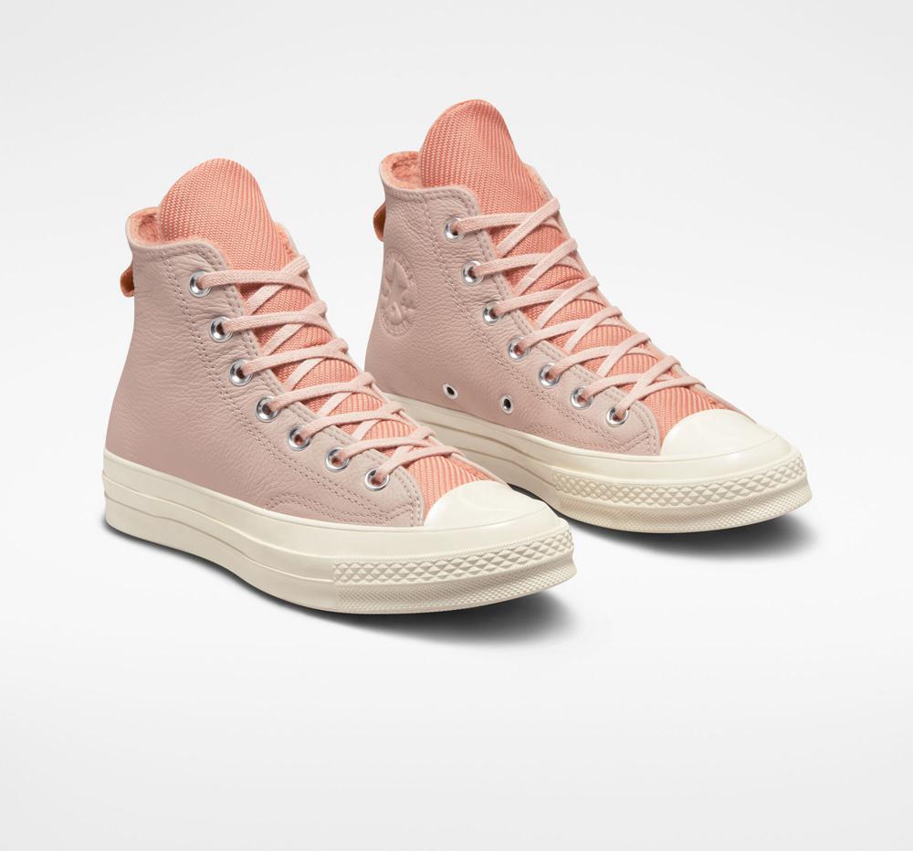 Pink Stone Mauve / Terra Blush / Egret Men's Converse Chuck 70 Counter Climate Unisex High Tops  India |  PFMO-83415