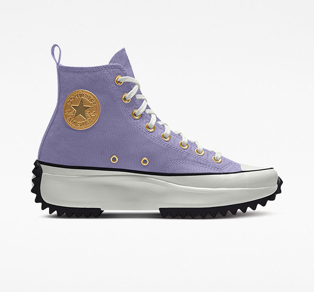 Purple Moon Stone Violet Men\'s Converse Custom Run Star Hike By You Unisex High Tops  India |  YEIU-06852