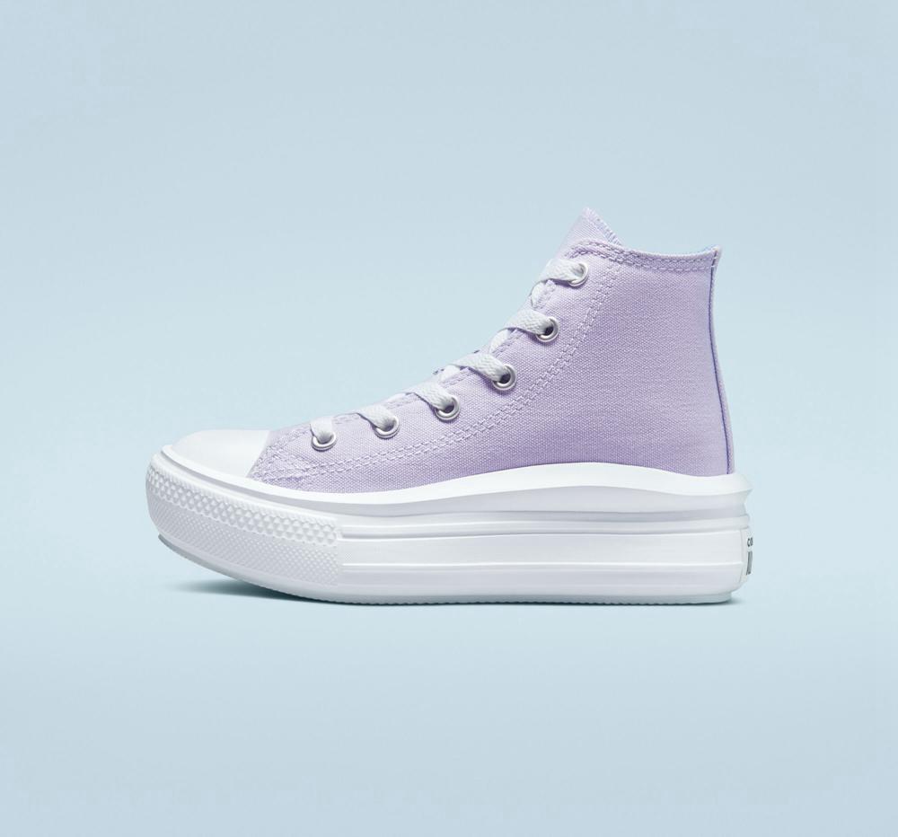 Purple Moonstone Violet / Royal Pulse Girls' Converse Chuck Taylor All Star Move Platform Gel Patch Little Kids High Tops  India |  BJHD-26430