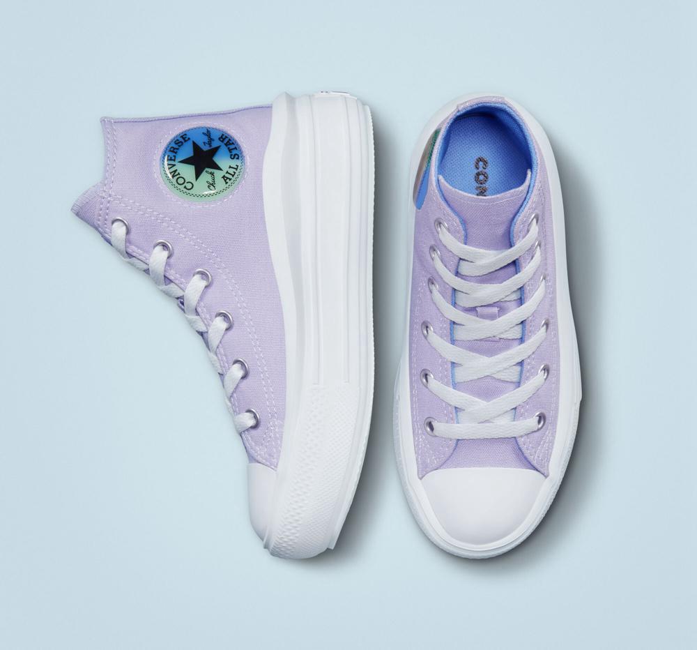 Purple Moonstone Violet / Royal Pulse Girls' Converse Chuck Taylor All Star Move Platform Gel Patch Little Kids High Tops  India |  BJHD-26430